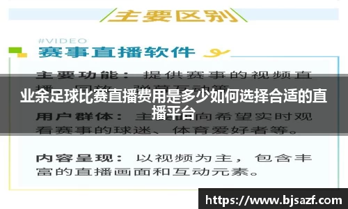 业余足球比赛直播费用是多少如何选择合适的直播平台